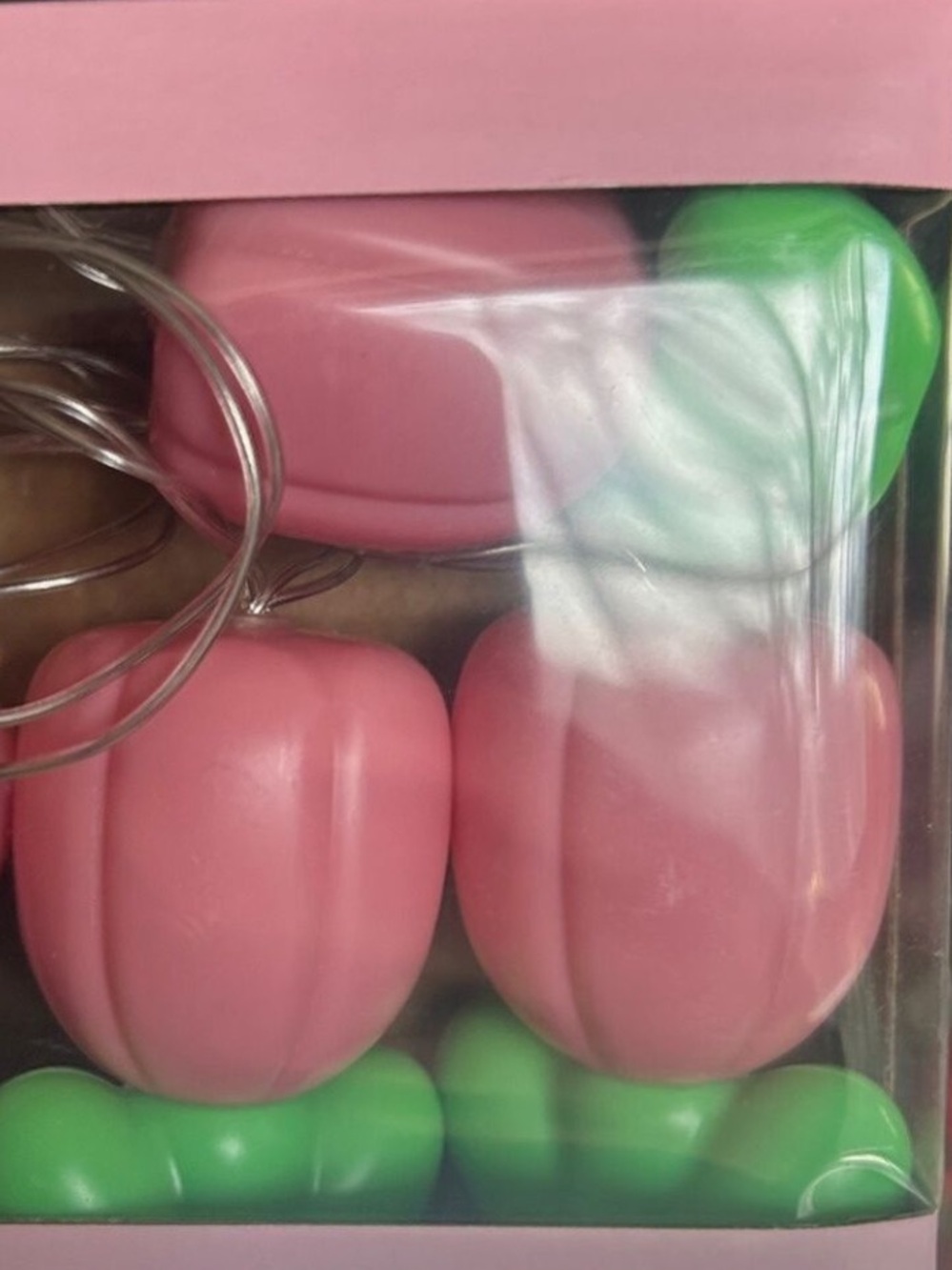 Pink Tulip String Lights with Green Leaves Battery Powered 6 ft. Cerra Indoor